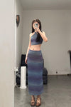 SWAYING/KNIT gradient straight dress SW23SS3B05 gradient purple PS62